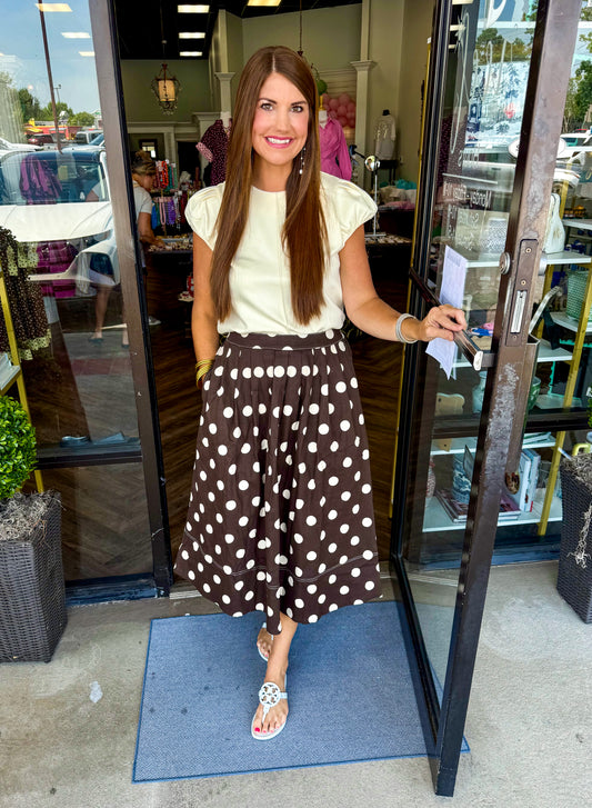 Brown Polka Dot Skirt