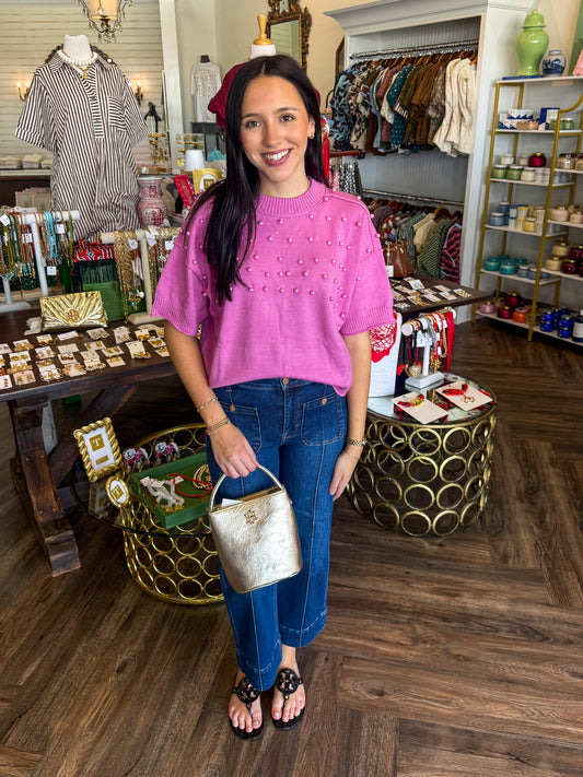 Pretty Pearl Sweater: Pink