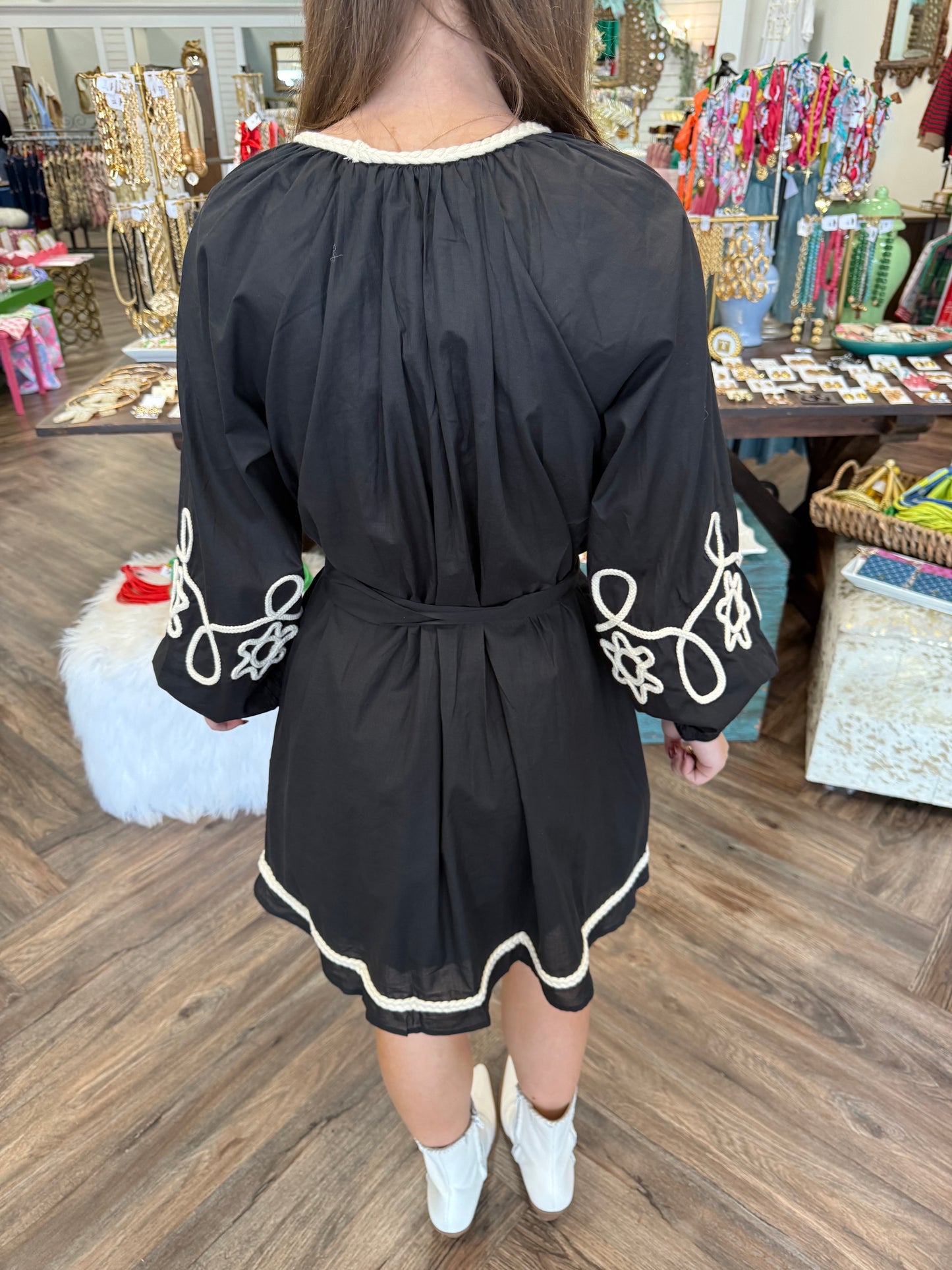 Black Braid Trim Dress