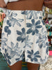 High Waist Flower Print Shorts