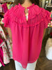 Paloma Ruffle Top: Pink