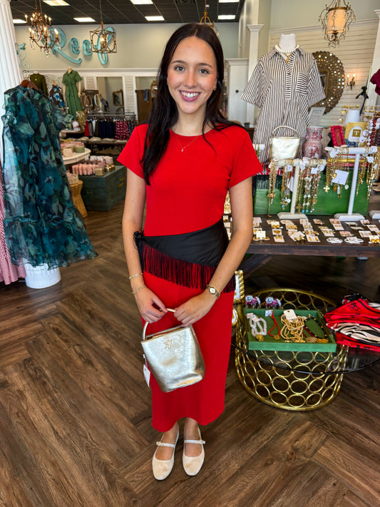 The Georgia Red Midi Dress