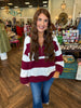 Varsity Quarter Zip: Burgundy/White