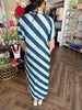 Blue Diagonal Midi Dress