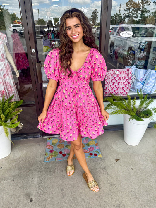 Candy Pink Flower Dress