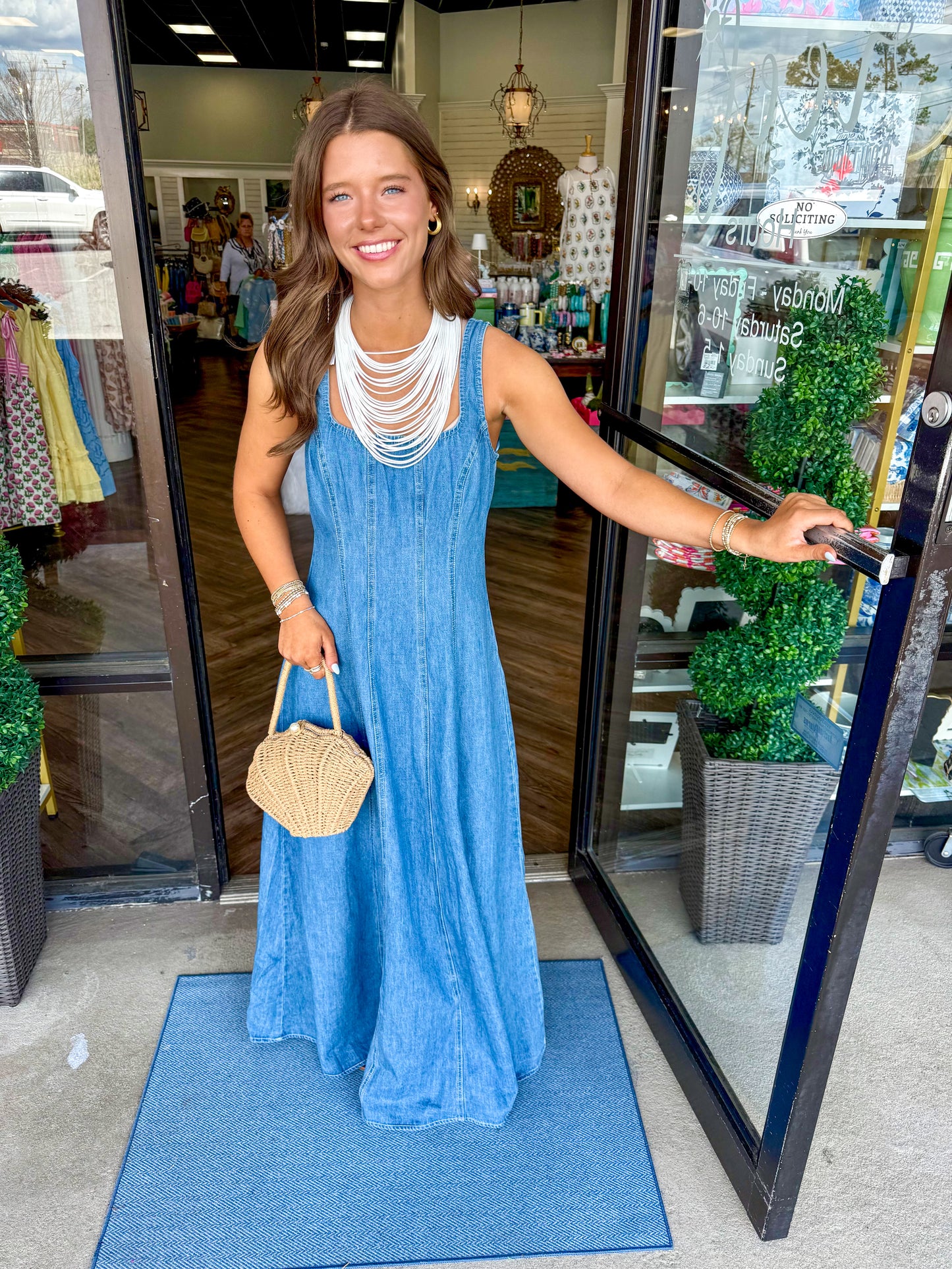 Sassy Denim Maxi Dress