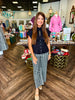 Gingham Check Pants: Black