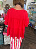 Ruffle Tiered Top: Red