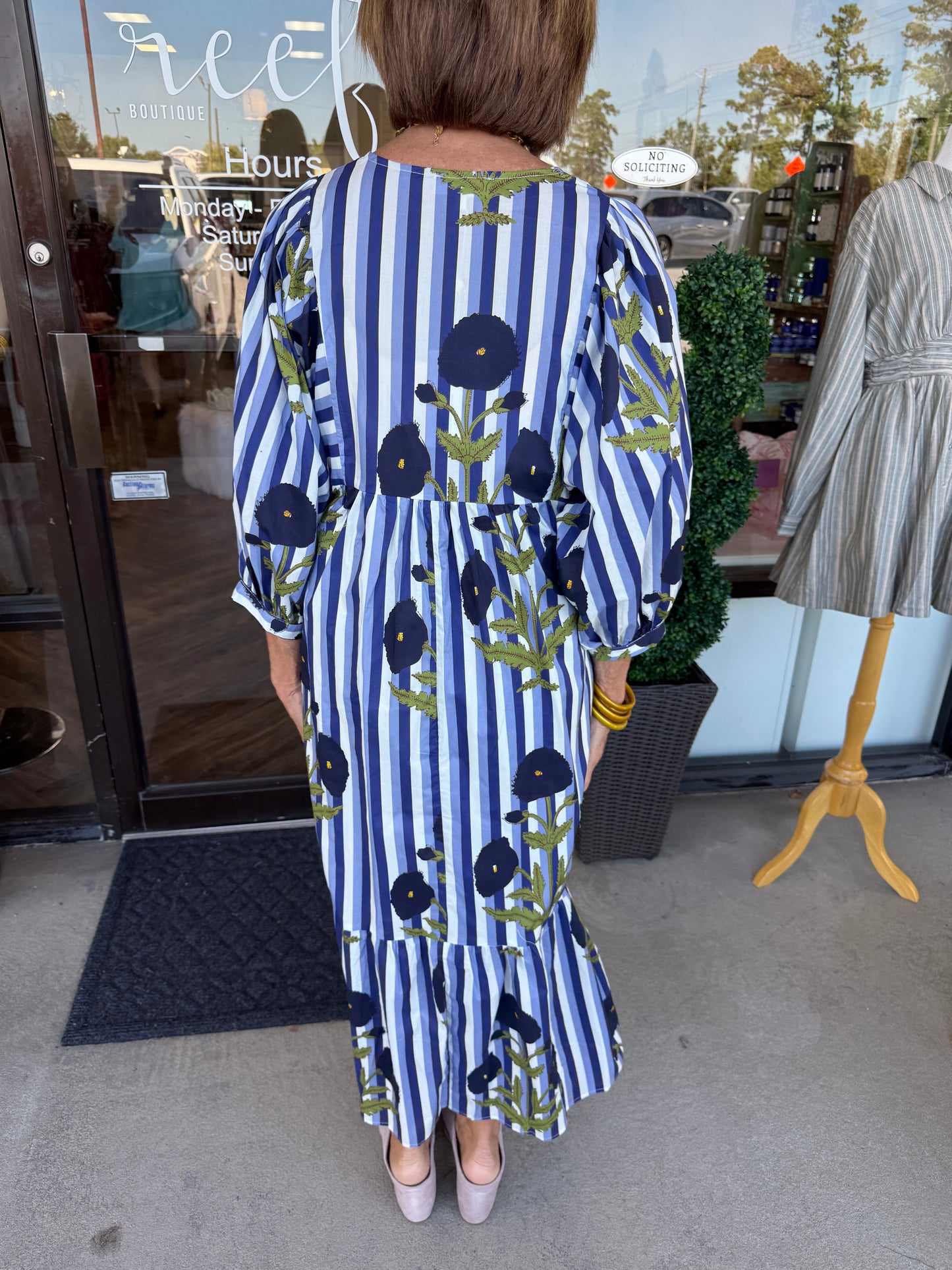 Marigold Midi Dress: Navy