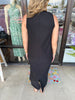 Button Love Midi Dress: Black