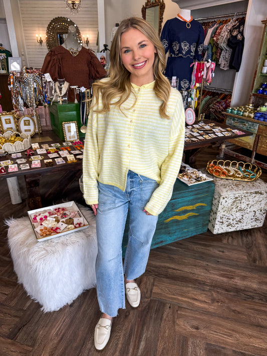 Cozy Striped Sweater: Yellow