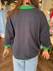 Oversized Colorblock Top: Navy