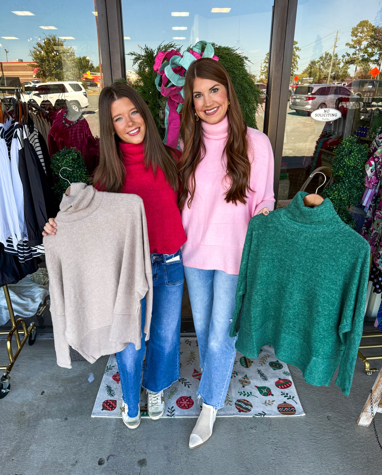 Oversized Turtleneck Sweater: Dk Green