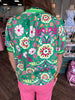 Retro Floral Puff Sleeve Top