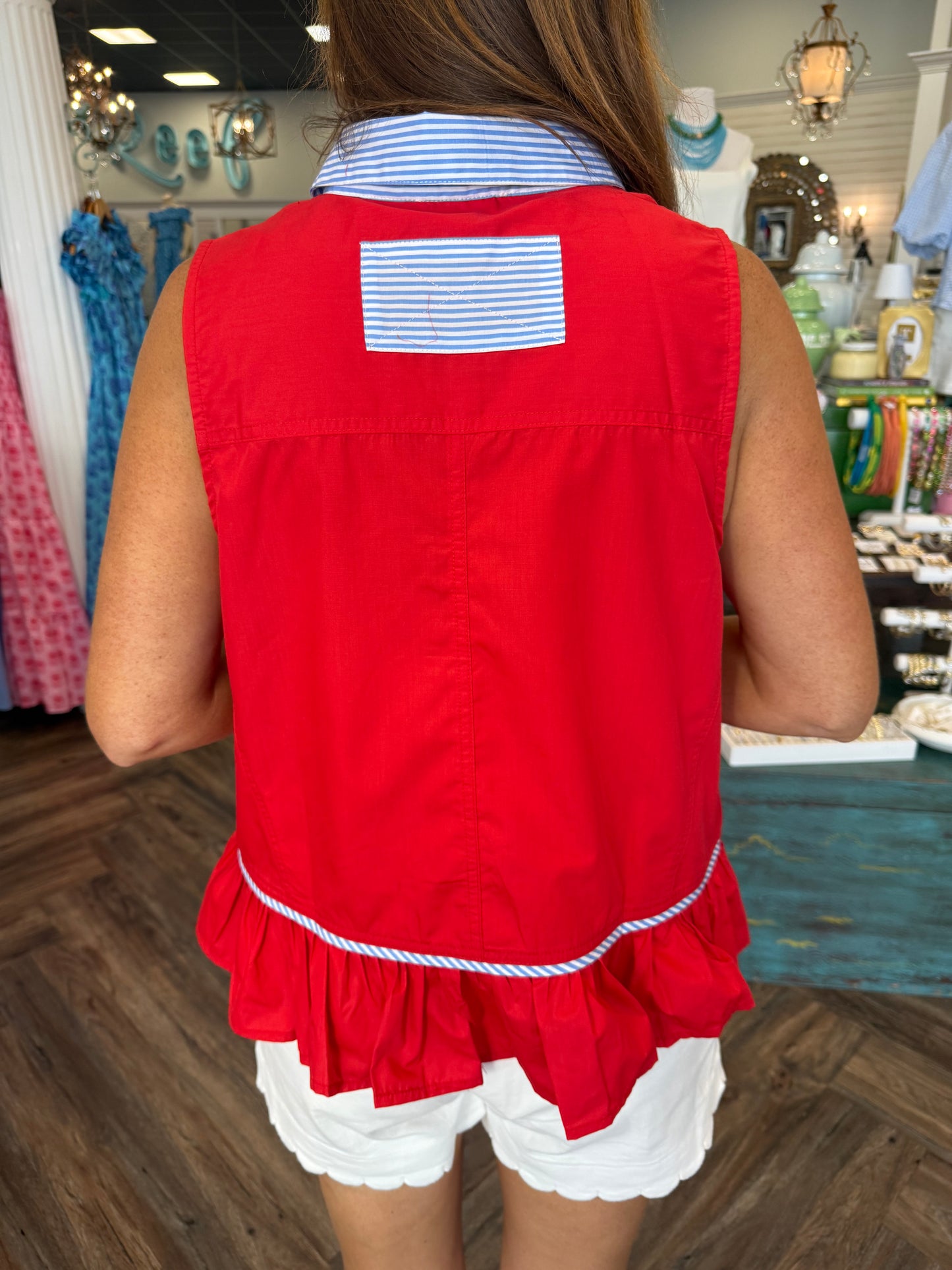 American Girl Stripe Tank: Red