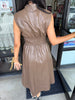 Lindy Leather Dress: Brown