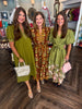 Olive Wildflower Midi Dress