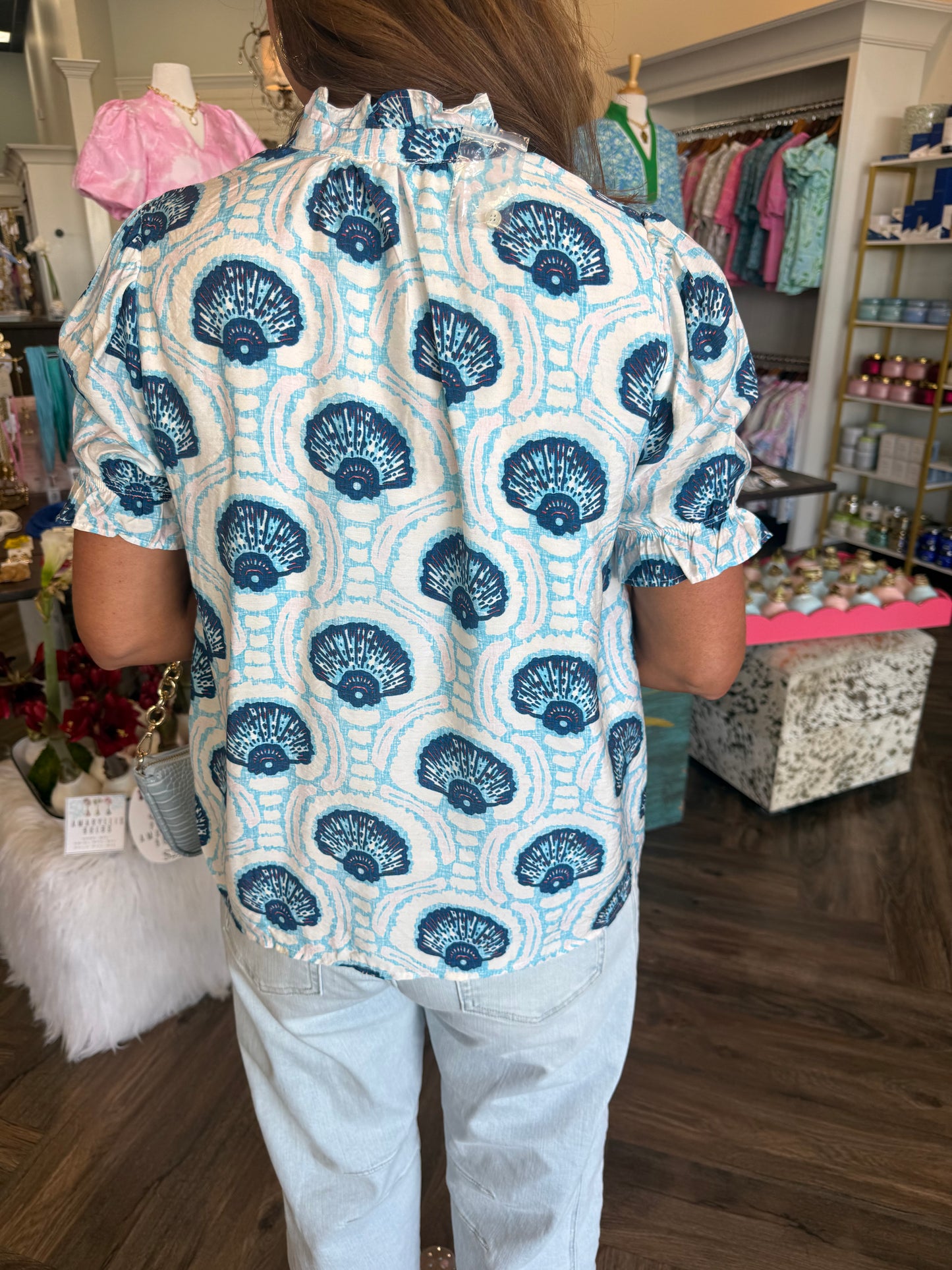 Blue Seashell Top