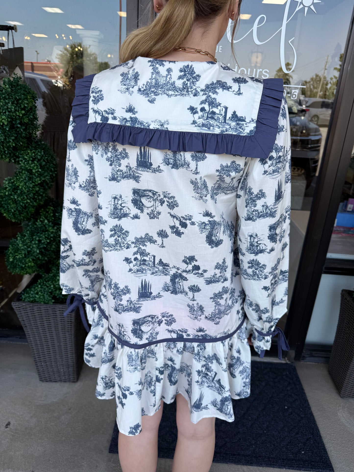 Collar Toile Navy Dress