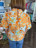 Bev Bold Paisley Top: Orange