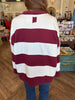 Varsity Quarter Zip: Burgundy/White