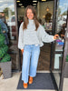 Striped Mockneck Top