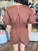 Brown Button Romper