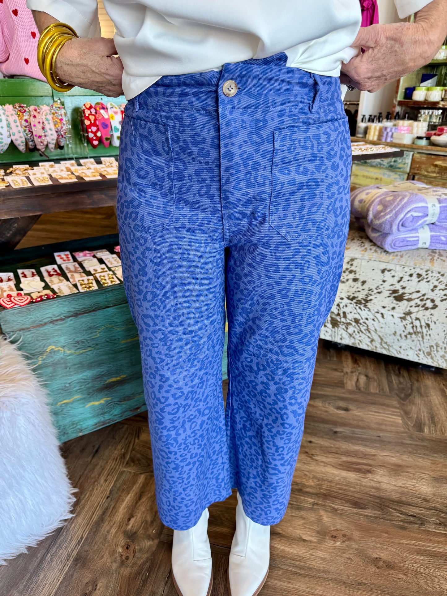 Blue Cheetah Pants