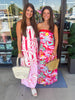 Red Palm Midi Dress