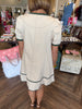Cream and Green Zip-Up Mini