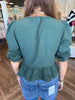 Stitch Peplum Top: Forest