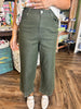 Green Eyelet Denim Pants