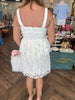 White Eyelet Peplum Dress