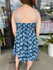 Hydrangea Tie Mini Dress: Indigo