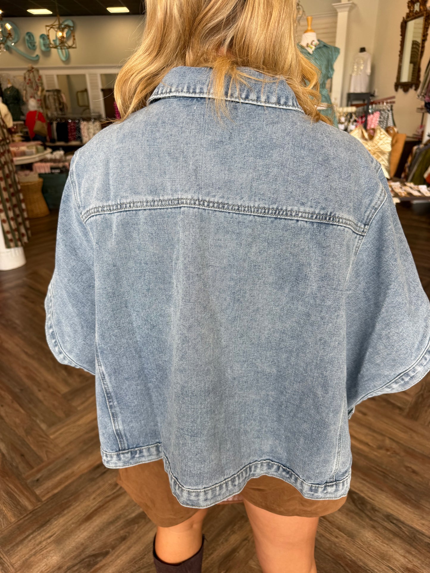 Medium Wash Cape Jacket