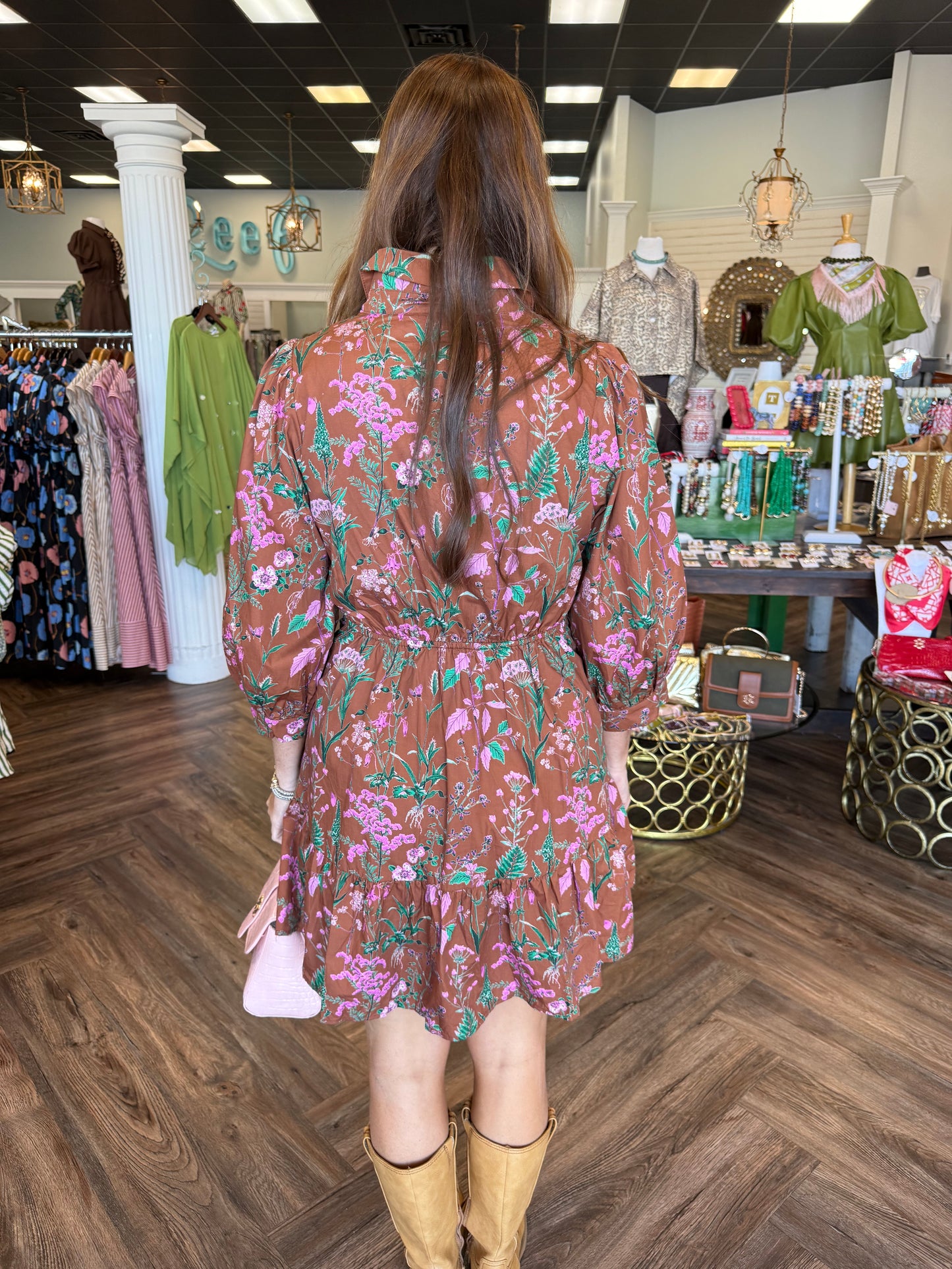 Garden Camel Tie Dress