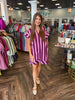 Plum and Pink Stripe Dress