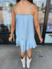 Bow Denim Pleats Dress
