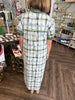 Watercolor Plaid Midi Dress