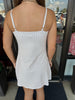 Gingham Romper Dress: Taupe
