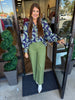 Olive Front Patch Pants