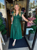 Green Structured Zipper Dress