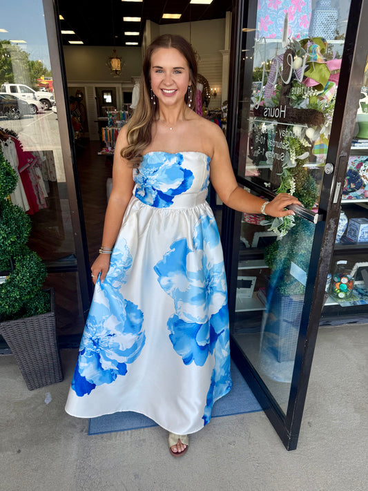 Watercolor Garden Maxi Dress