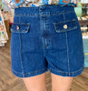 Gold Button Denim Shorts