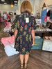 Contrast Flower Sprout Dress