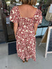 Fall Flowers Belted Midi Dress
