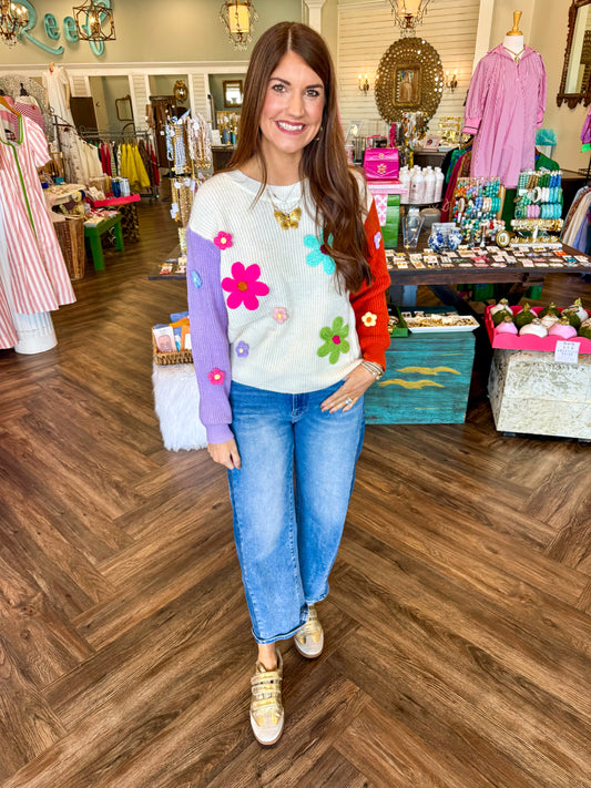 Knitted Flower Sweater