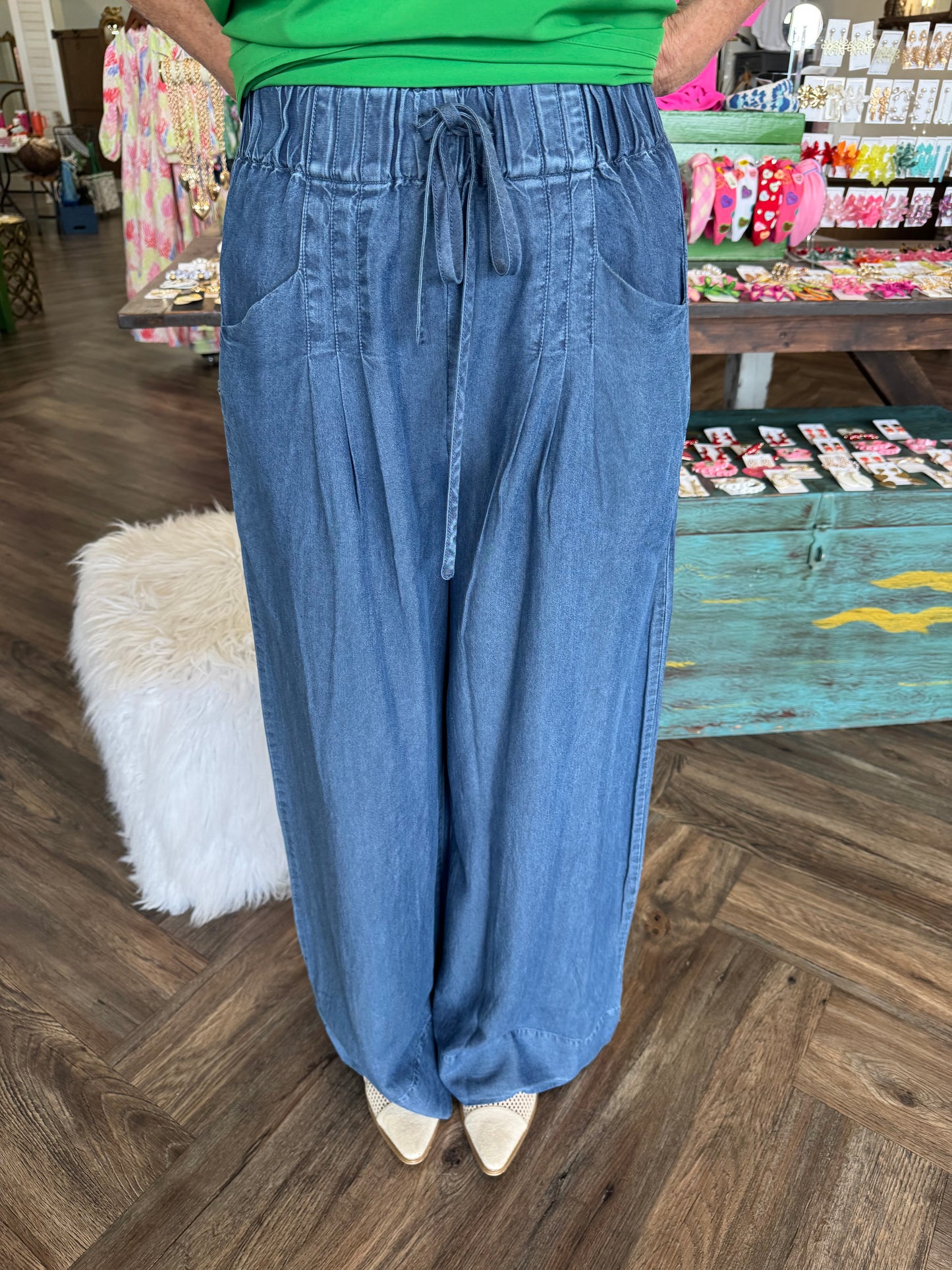 Chambray Denim Pants