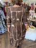 Floral Brown and Tan midi dress