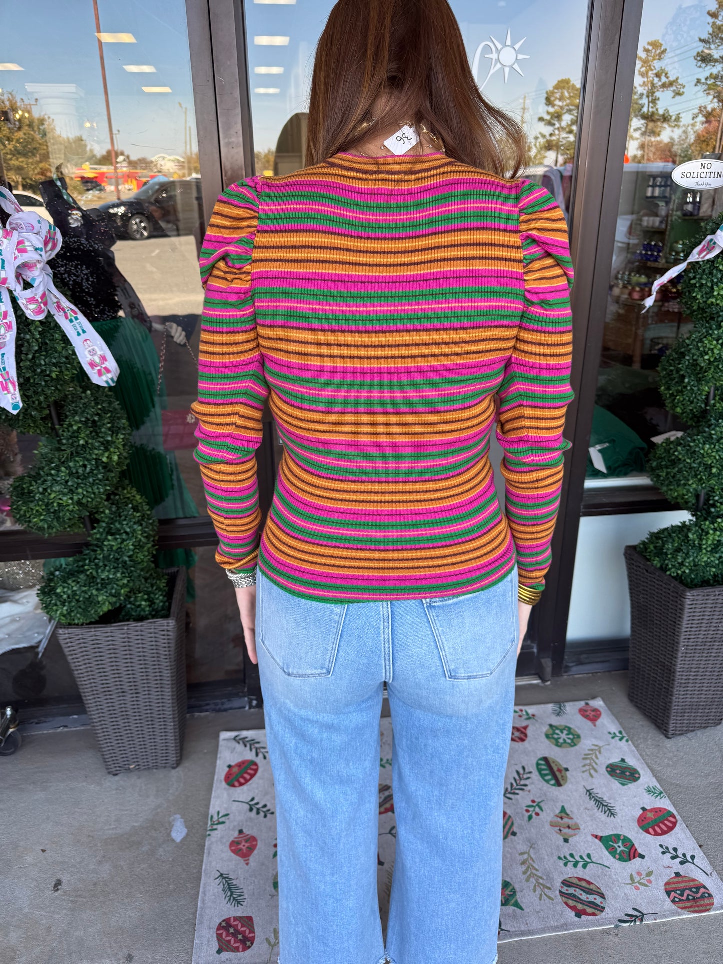 Colorful Sweater Knit Top